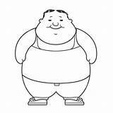 Fat Man Printable Coloring Page Isolated On White Outline Sketch  sketch template