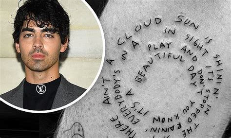 Joe Jonas debuts tattoo on his forearm with lyric from song Mr. Blue Sky by Electric Light ...