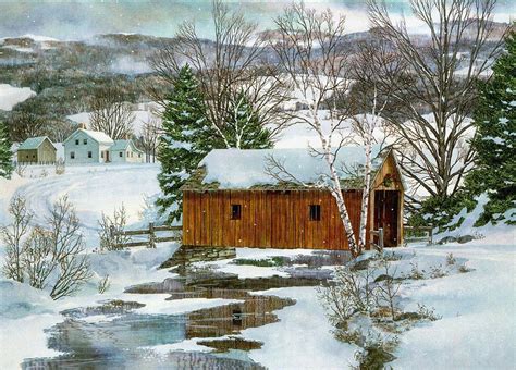 covered bridges - Bing Images | Covered bridges, Winter painting, Barn art