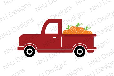 Vintage Truck with Pumpkin Clipart Graphic by NNJ Designs · Creative ...