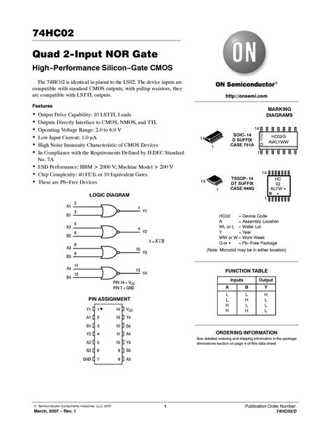 74HC02 datasheet - Técnicas Digitales I - UTN - Studocu