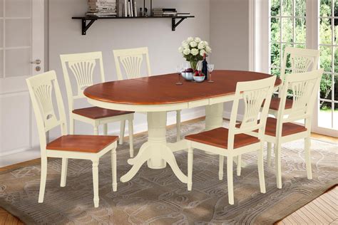 7 Piece Dining Room Set Table With A Butterfly Leaf And 6 Dining Chairs-Finish:Buttermilk/Cherry ...