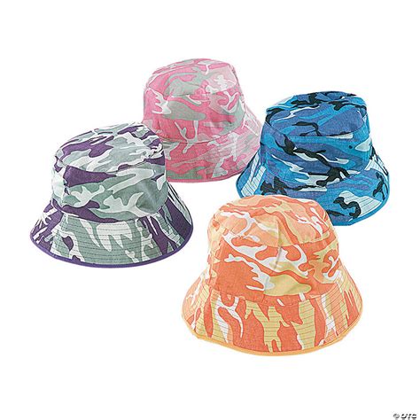 Bright Camouflage Bucket Hats | Oriental Trading