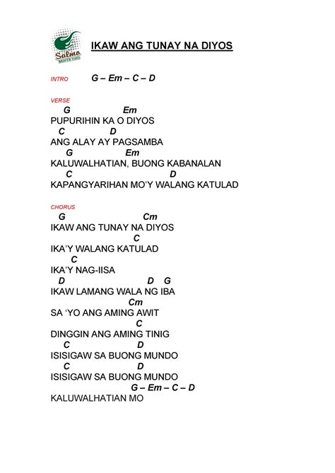 Katapatan Mo O Diyos Lyrics And Chords - mo piraso