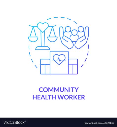 Community health worker blue gradient concept icon