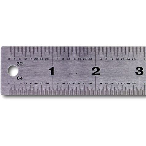 Ruler (Stainless Steel): INCH (32nd/64th) w/ Non-Skid Cork/Rubber Back ...