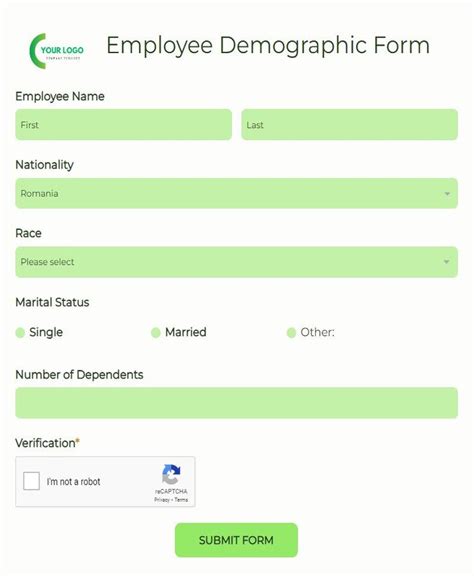 Employee Demographic Form Template | 123FormBuilder