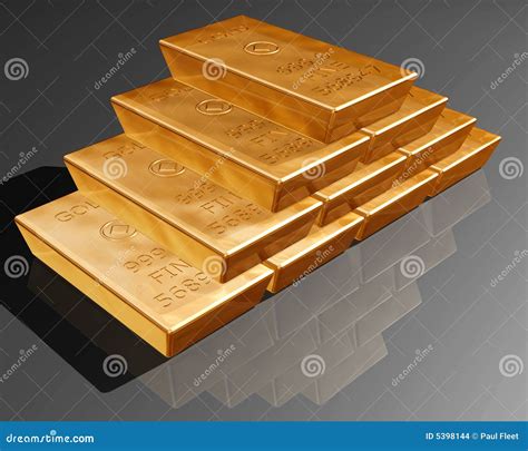 Stack Of Pure Gold Bars Stock Images - Image: 5398144