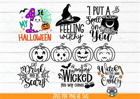 Halloween SVG Bundle Funny Halloween Svg Pumpkin Face Svg - Etsy