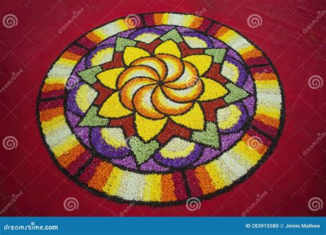 Onam flower decoration stock photo. Image of painting - 283915580