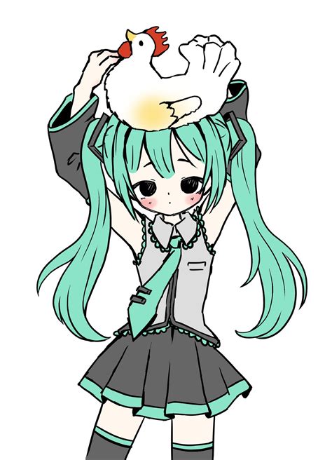 Kira on Twitter: "Miku with chicken on hed #kikuo #fanart https://t.co/qXRS3PvOHf" / Twitter