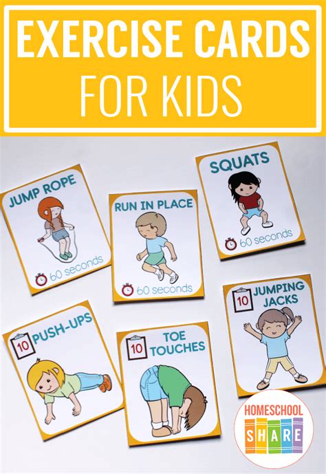 Free Printable Exercise Flashcards - Homeschool Share