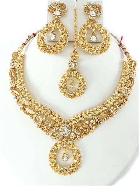 party wear jewellery designs; costume necklace set online shopping; Gold color costume j ...