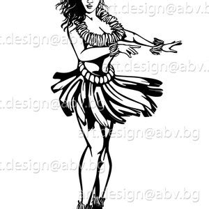 Vector HULA GIRL, SVG, Ai, Eps, Png, Pdf, Jpg Image Graphic Digital Download, Polynesian Dance ...