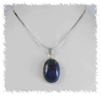 Lapis Lazuli Cabochon Sterling Silver Pendant