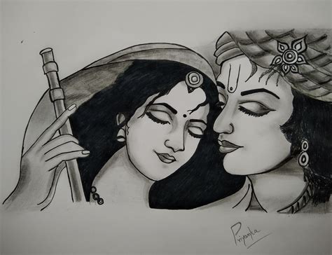 Meera and Krishna : Pencil sketch | Indian art paintings, Illustration art drawing, Mandala ...