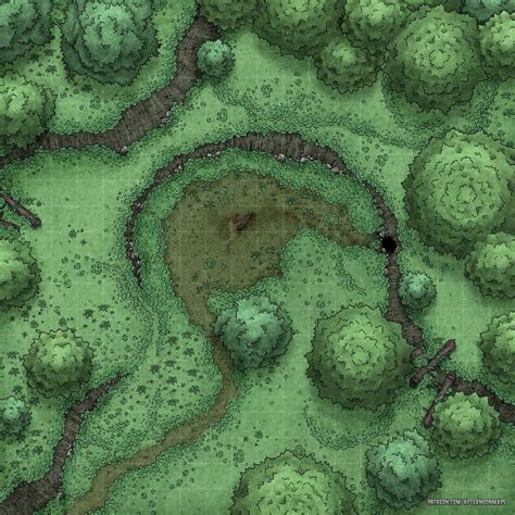 Woodland Den battle map 20x20 - Free Version by AfternoonMaps | Forest map, Dungeon maps ...