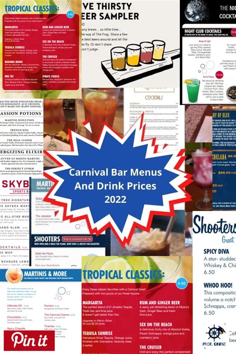 Carnival Bar Menus and Drink Prices 2022 | Carnival cruise food, Carnival cruise tips, Carnival ...