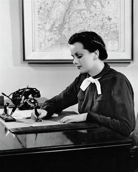 Woman Writing At Desk Photograph by George Marks | Fine Art America