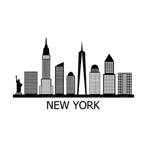 New York Skyline Vector Art PNG, New York Skyline, Flat, Modern, Design PNG Image For Free Download