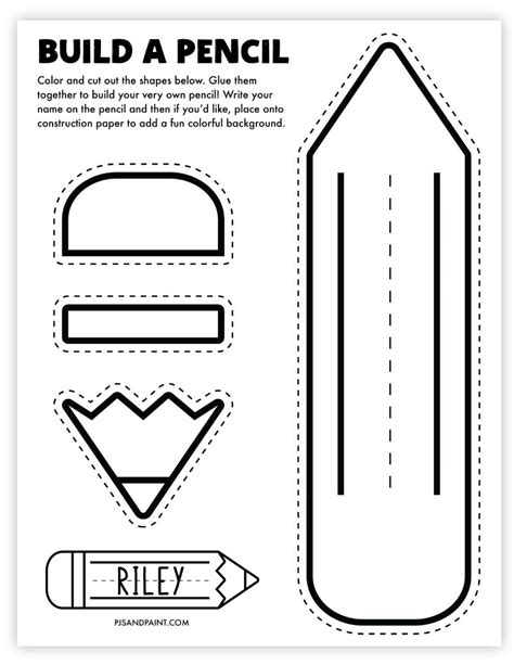 Free printable build a pencil craft – Artofit