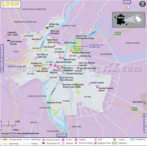 Lyon Map | Map of Lyon, France