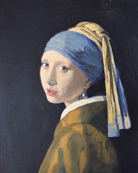 Old Masters copy Girl with the Pearl Earring after Vermeer. Painting by Lynda Manson | Saatchi Art