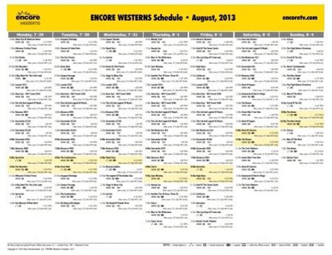 ENCORE WESTERNS Schedule - August, 2013 - Starz