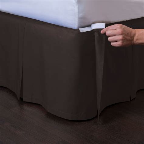 Ashton Detachable Bedskirt (King Size, Chocolate Brown, 21" Drop) - Easy on/Easy Off Pleated Bed ...