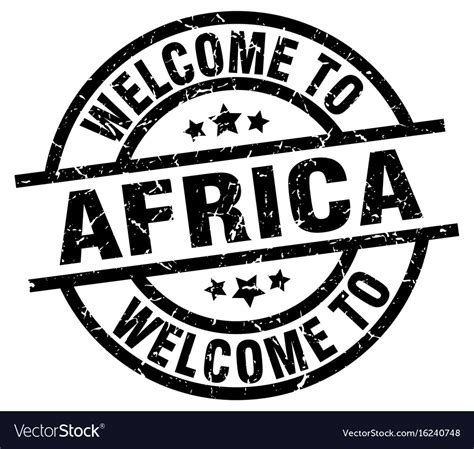 Welcome to africa black stamp Royalty Free Vector Image