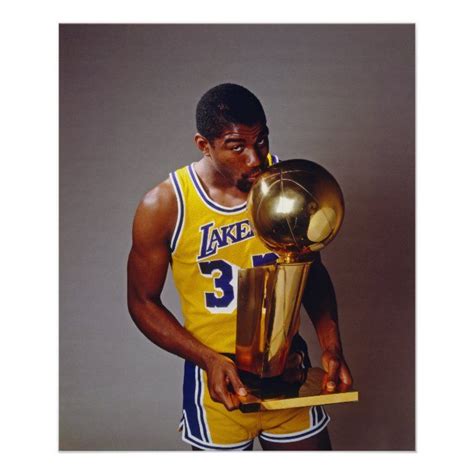 Magic Johnson | Kissing Trophy Print | Zazzle.com in 2021 | Magic ...