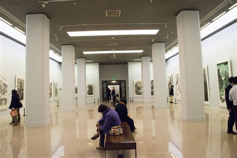 In Asia, China, Beijing, Art Museum, The Exhibition Hall Layout, Interior Design Editorial Photo ...