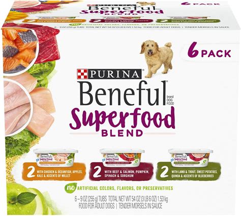 PURINA BENEFUL Superfood Blend Variety Pack Wet Dog Food, 9-oz tub ...