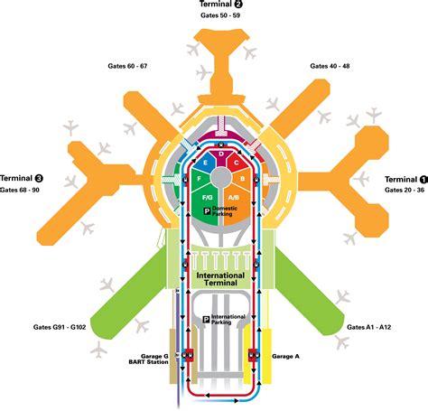 San Francisco Airport Map Gates