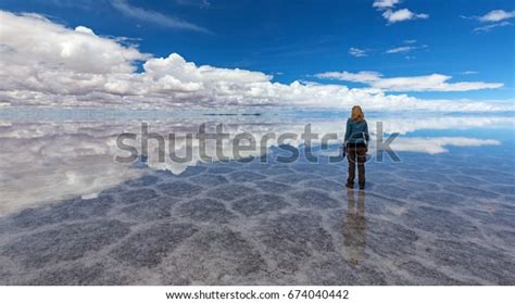 Reflection Salt Lake Uyuni Bolivia Stock Photo (Edit Now) 674040442