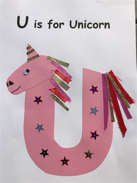 U is for Unicorn | Alphabet Crafts Preschool