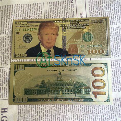 Wholesale 100pcs/lot 2016 New USA President Donald Trump US Dollar Gold ...