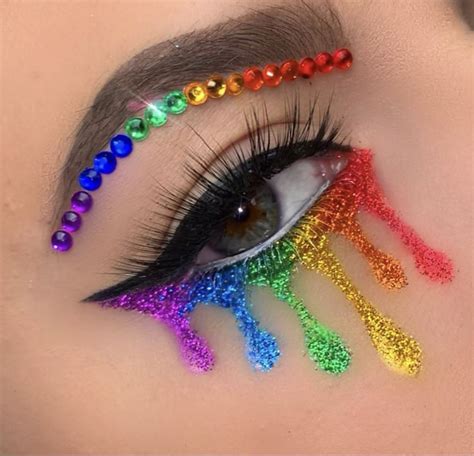 Wink Kitten Dare lashes | Rainbow makeup, Rhinestone makeup, Creative eye makeup