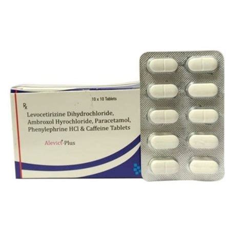 Levocetirizine Dihydrochloride Ambroxol Hcl Paracetamol Phenylephrine Hcl Tablets General ...