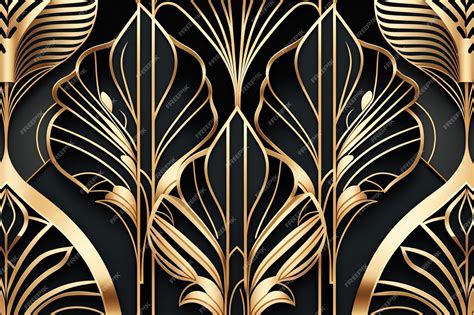 Premium AI Image | Luxurious art deco wallpaper design in black and ...