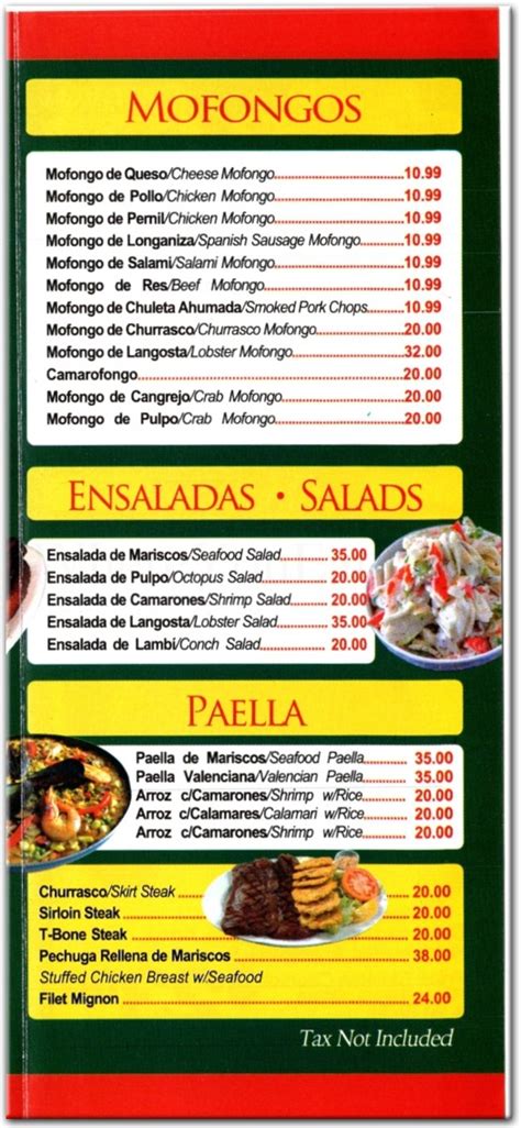 El Valle Restaurant in The Bronx / Official Menus & Photos