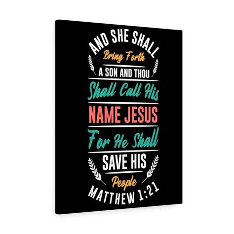 Scripture Walls Save His People Matthew 1:21 Bible Verse Canvas ...