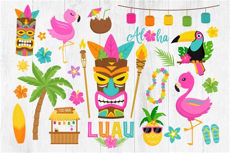 Luau Tropical Hawaiian Clipart Bundle Graphic by Twingenuity Graphics · Creative Fabrica