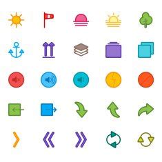 25 Icons in Material Design Color Palette set 16 free image download