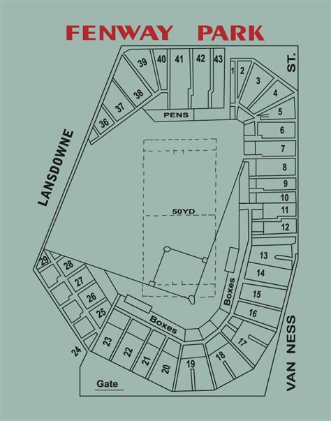 Fenway Park Architectural Layout Print | Fenway park, Baseball park ...