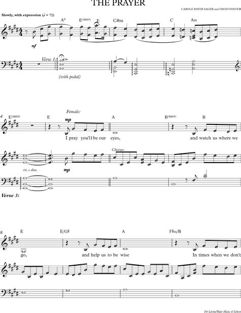 Music Notes Share: The Prayer - Josh Groban piano sheet easy