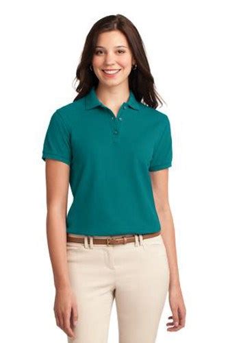 Port Authority Womens Silk Touch Polo Shirt Teal Green NULL + FREE SHIPPING