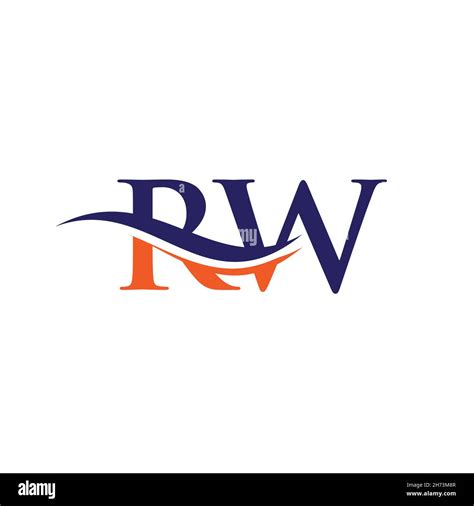 RW Logo design vector. Swoosh letter RW logo design Stock Vector Image ...