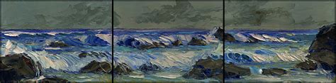 OVERCAST PACIFIC THREE KEN Seascape Oil Painting