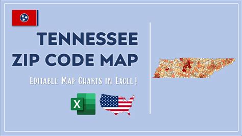 Tennessee Zip Code Map and Population List in Excel